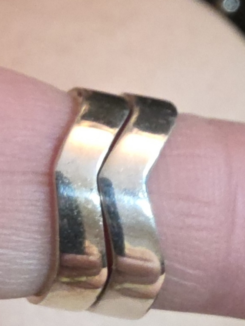 GENUINE PEARL 925 STERLING SILVER STACKING RINGS Size 6 - Picture 3 of 6